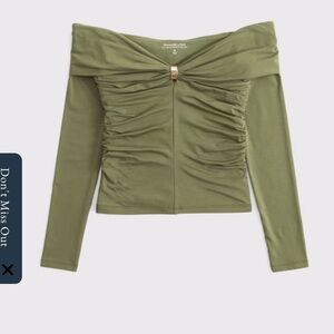 A&F Off Shoulder Hardware Top